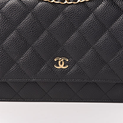 Chanel Caviar Quilted Wallet On Chain WOC Black 11 of 12