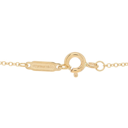 Tiffany 18K Yellow Gold Diamond Crown Key Pendant Necklace 4 of 5