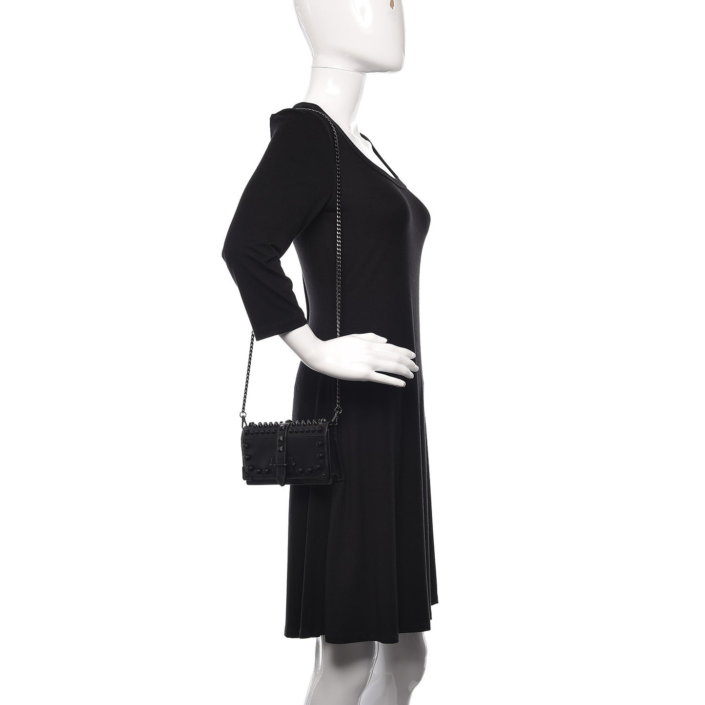 City Calfskin Cahier Studded Mini Bag Black