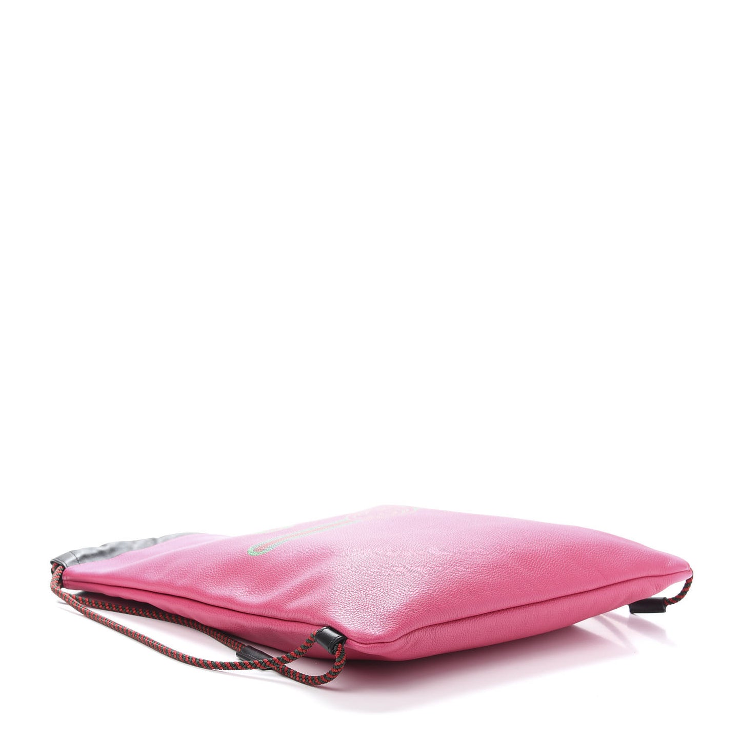 Grained Calfskin Logo Drawstring Backpack Box Pink Green Black