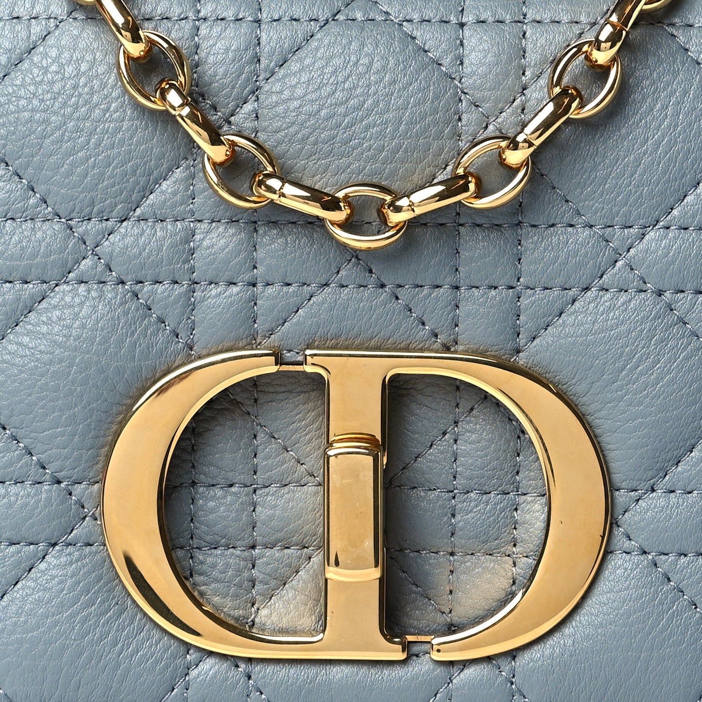 Calfskin Cannage Small Caro Bag Cloud Blue