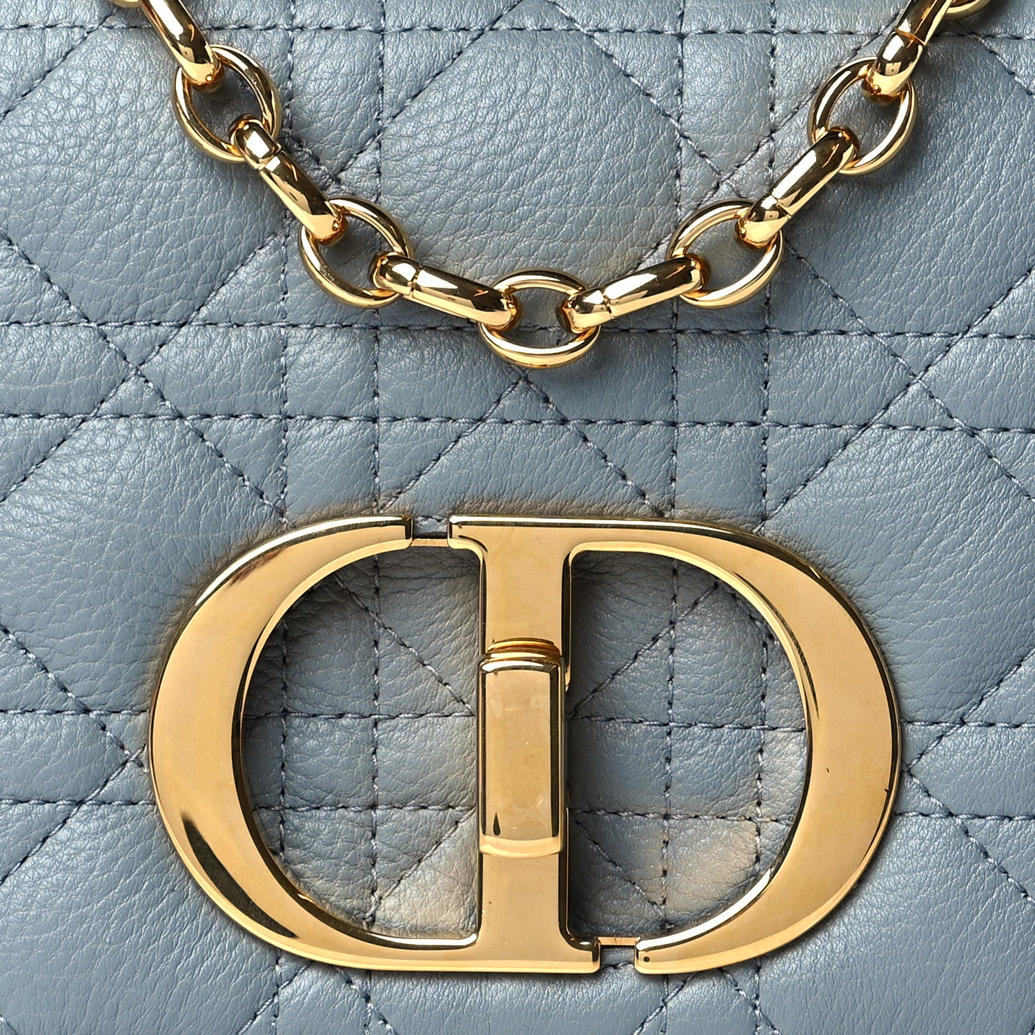 Christian Dior Calfskin Cannage Small Caro Bag Cloud Blue 7 of 9