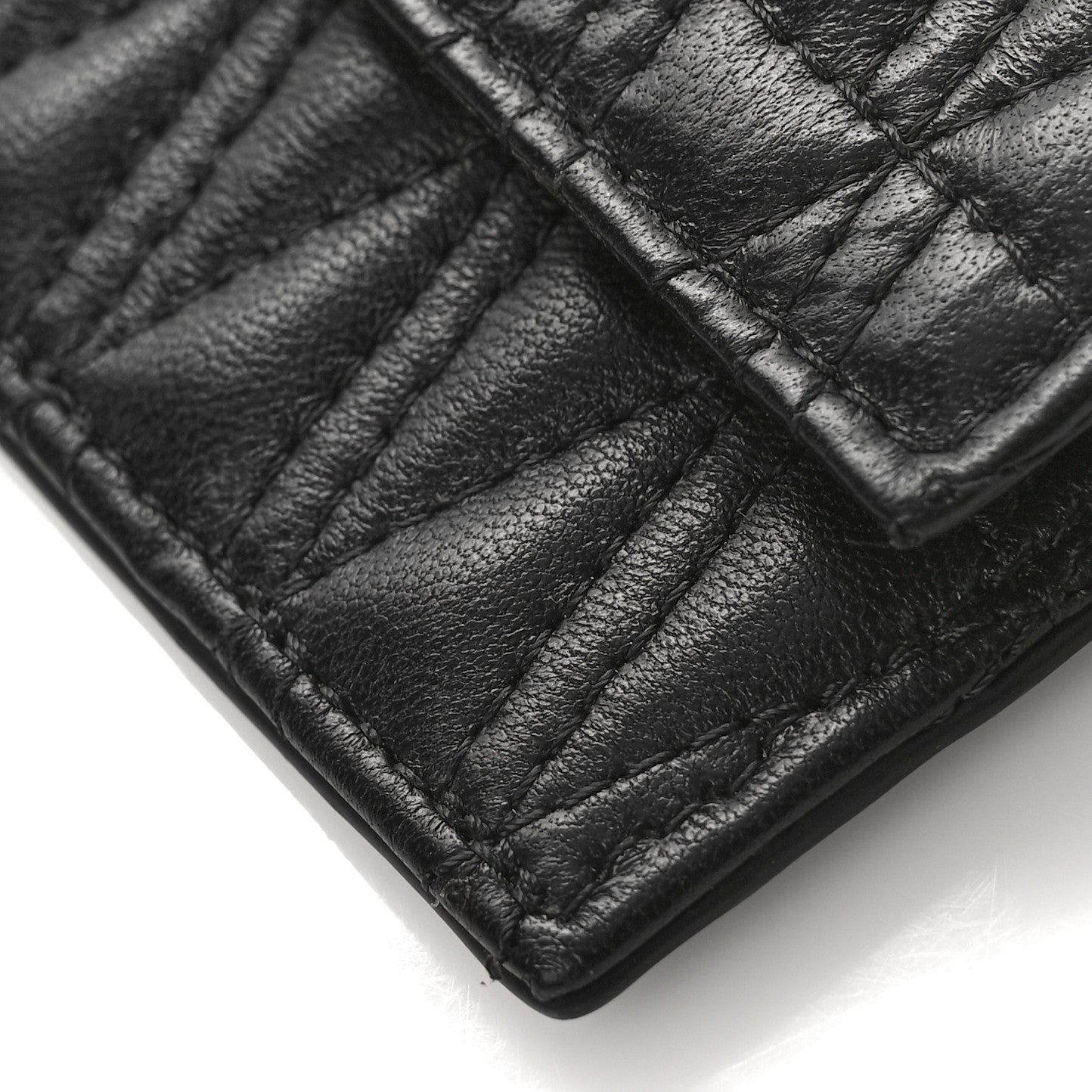 Versace Lambskin Quilted Virtus Chain Card Holder Black 9 of 9