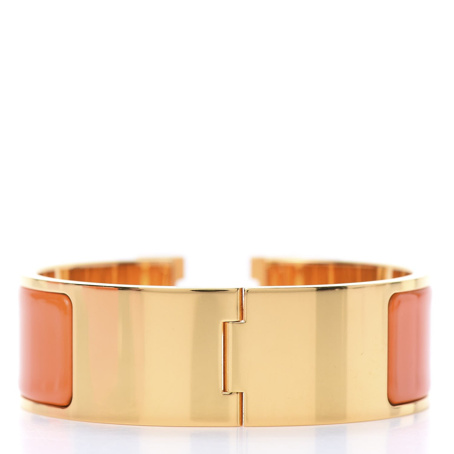 Hermes Enamel Wide Clic Clac H Bracelet Orange 3 of 6