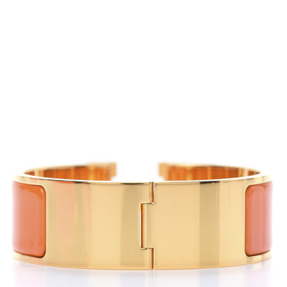 Hermes Enamel Wide Clic Clac H Bracelet Orange 3 of 6