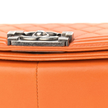 Chanel Lambskin Quilted Medium Boy Flap Orange 10 of 14