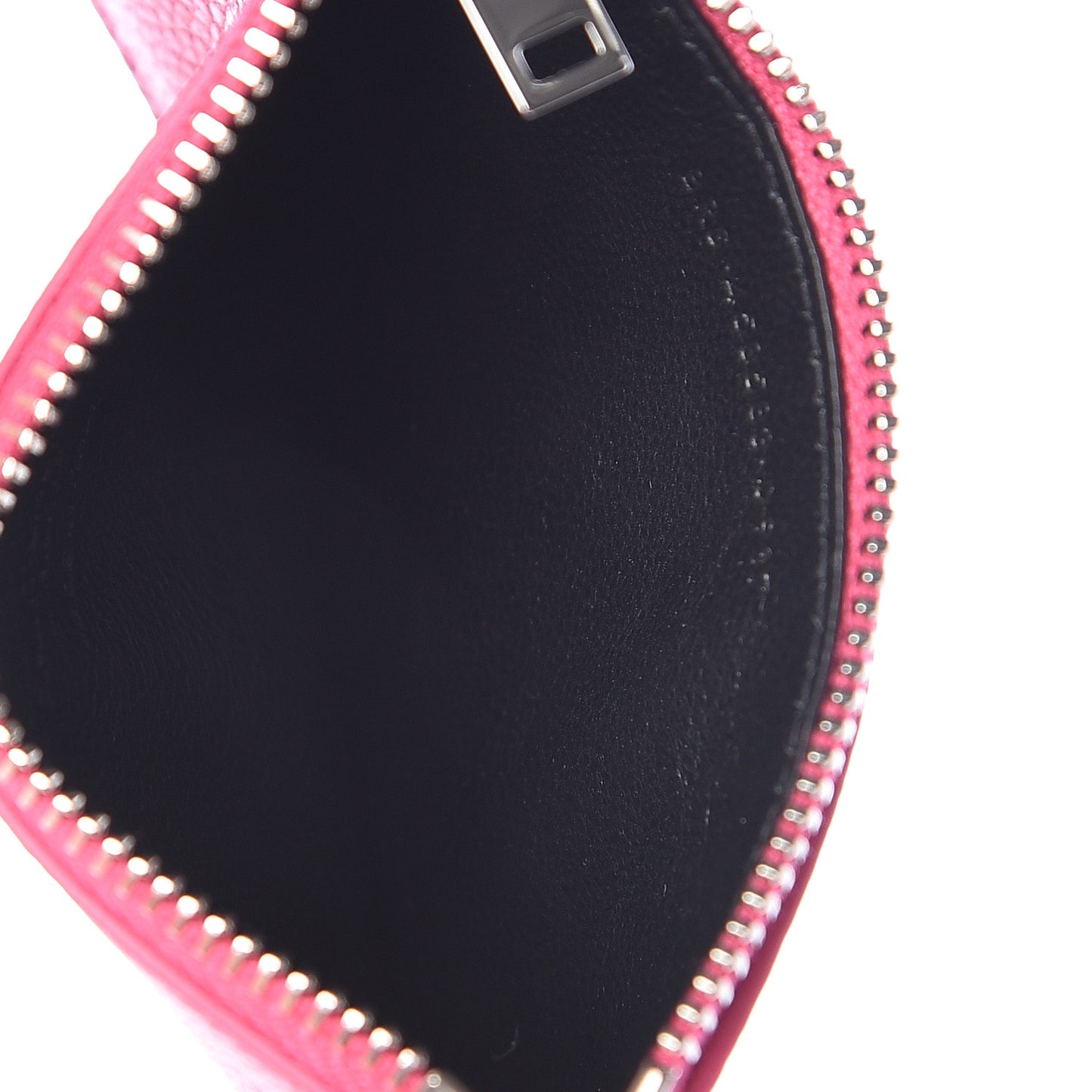 Grained Calfskin 5 Fragments Zip Pouch Card Holder Bubblegum