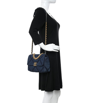 Chanel Denim Quilted Medium Chanel 19 Flap Blue 2 of 12