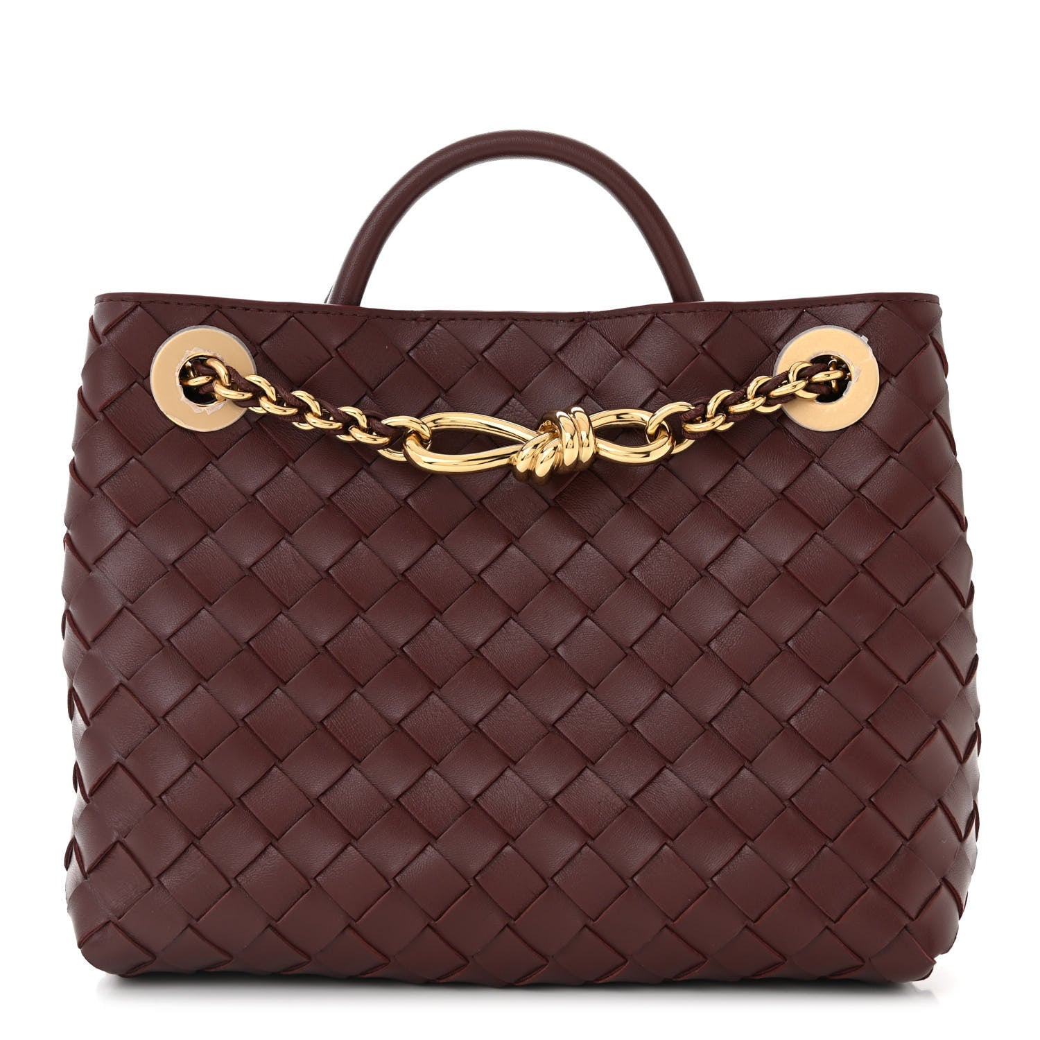 Bottega Veneta Nappa Intrecciato Small Andiamo With Chain Shoulder Bag Madder Brown 1 of 10