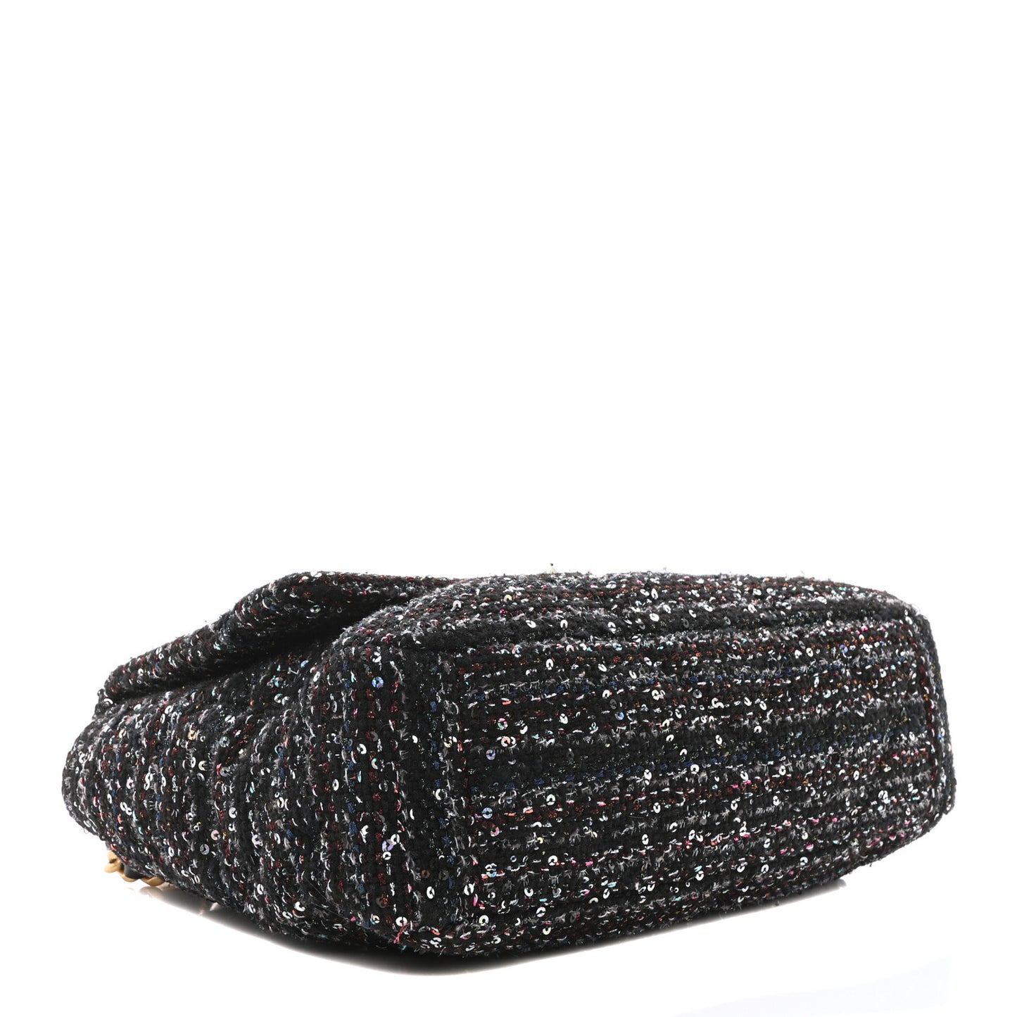 Tweed Sequin Quilted Maxi Chanel 19 Flap Black Multicolor