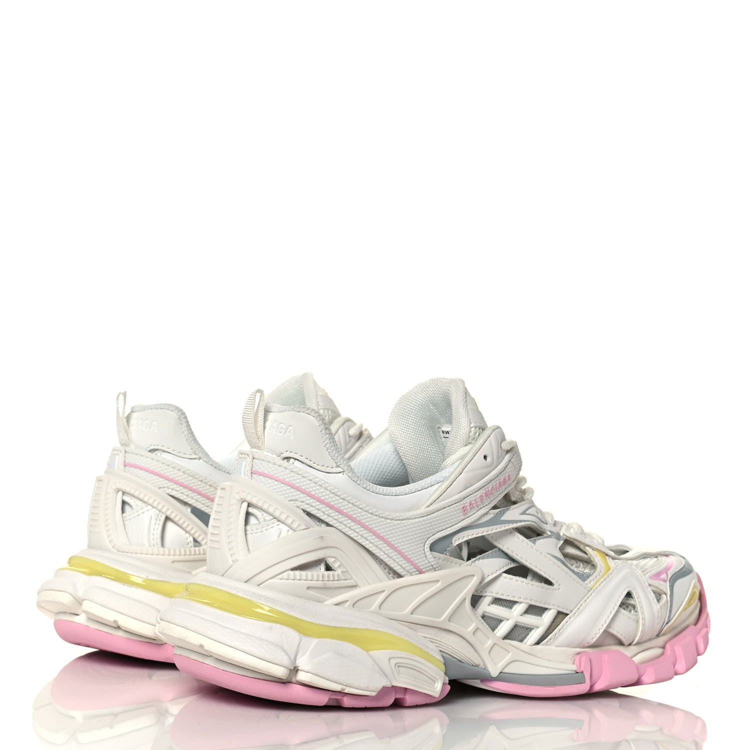 Balenciaga Rubber Mesh Tri-Color Womens Track.2 Open Sneakers 40 Light Yellow Light Pink Light Blue 4 of 8