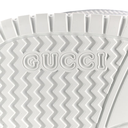 Gucci Calfskin Perforated Mens Interlocking G Sneakers 8 Great White 7 of 9