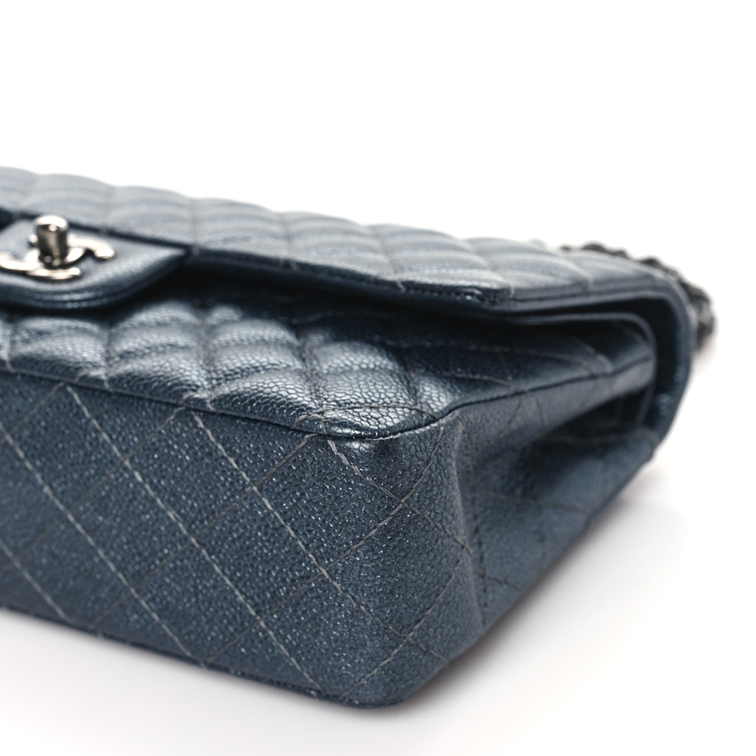 Chanel Pearly Caviar Quilted Medium Double Flap Grey 10 of 10