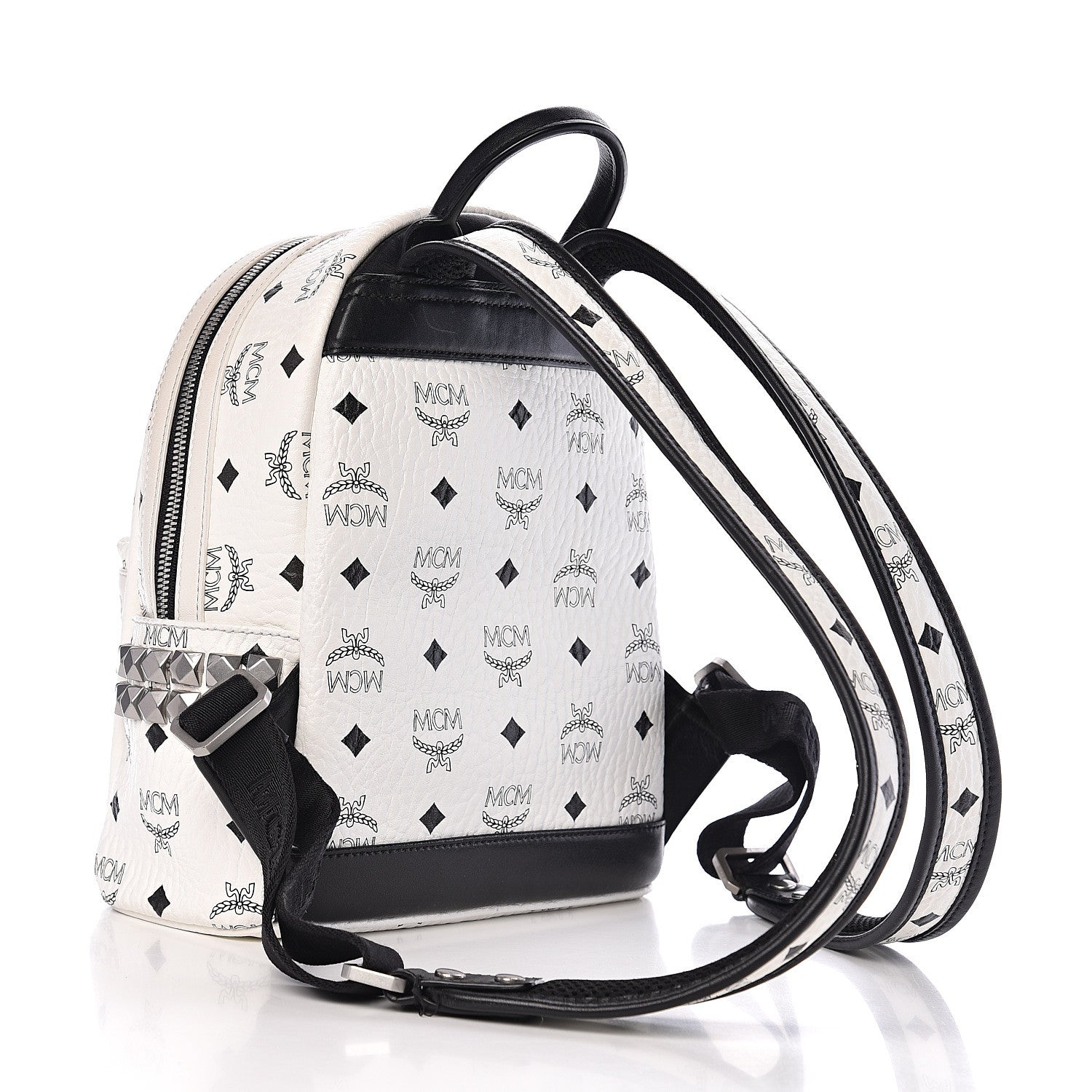 MCM Visetos Side Stud Mini Stark Backpack White 2 of 10