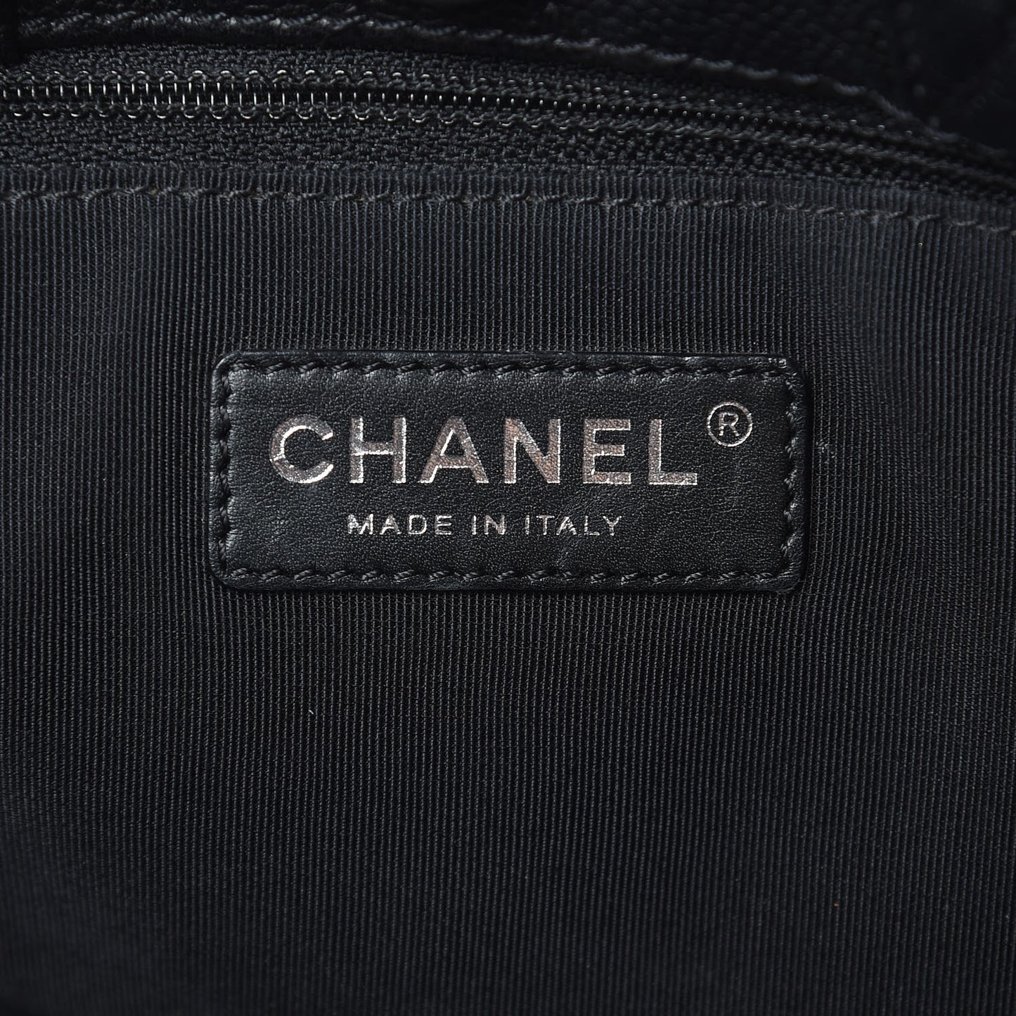 Caviar Quilted CC Shopping Tote Black