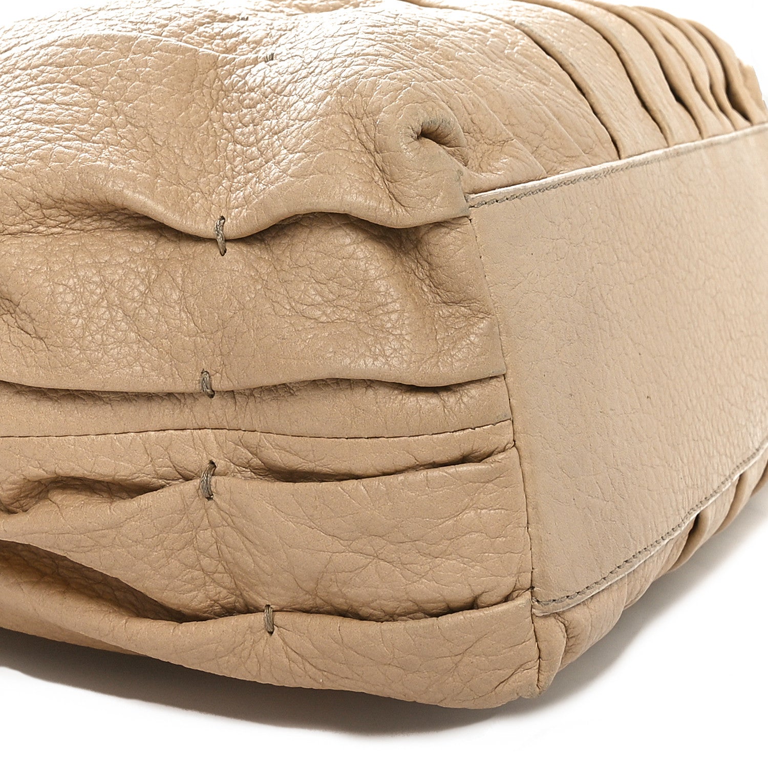 Valentino Garavani Lambskin Pleated Studded Maizeon Tote Beige 9 of 12