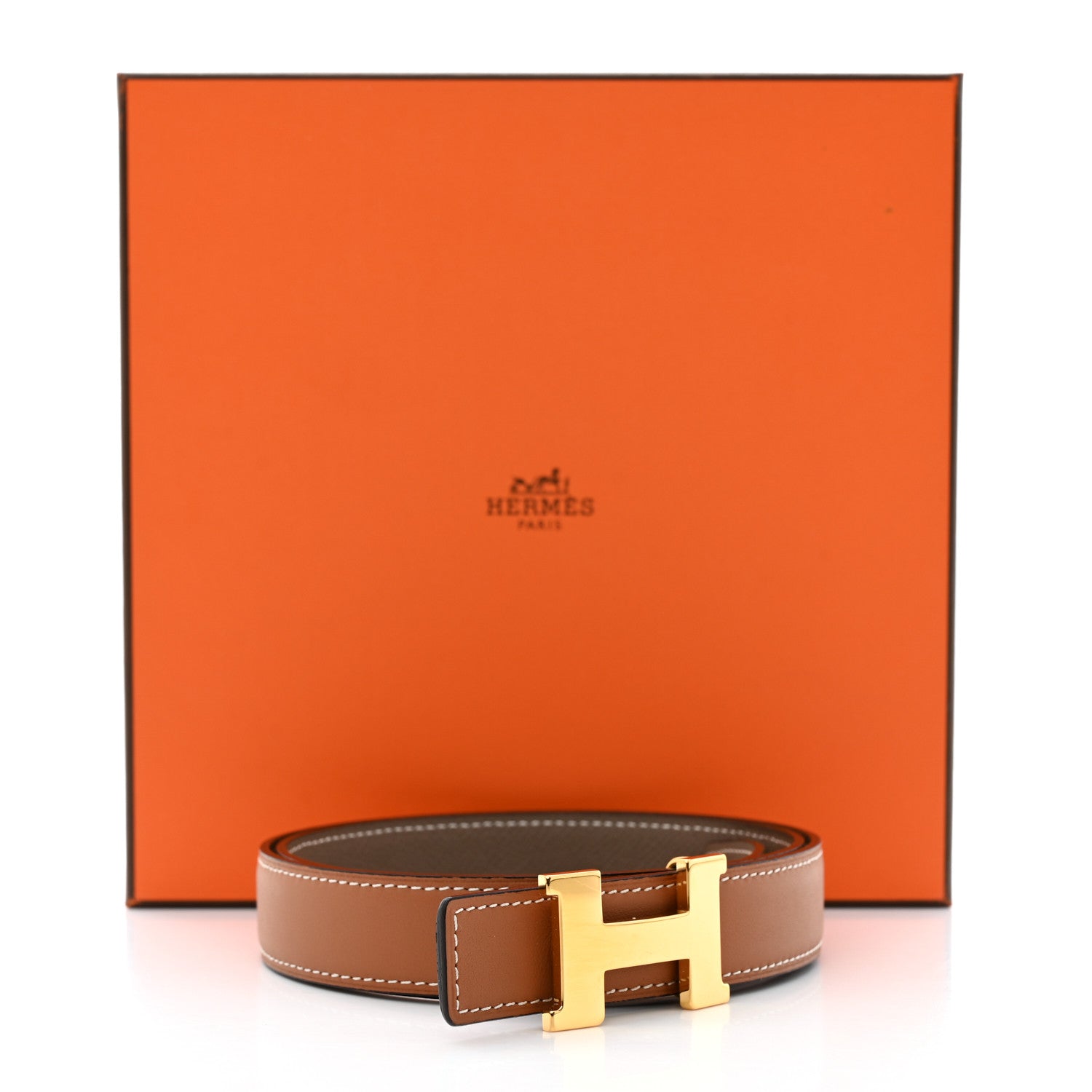 Hermes Swift Epsom 24mm Mini Constance H Belt 75 30 Gold Etoupe 8 of 8