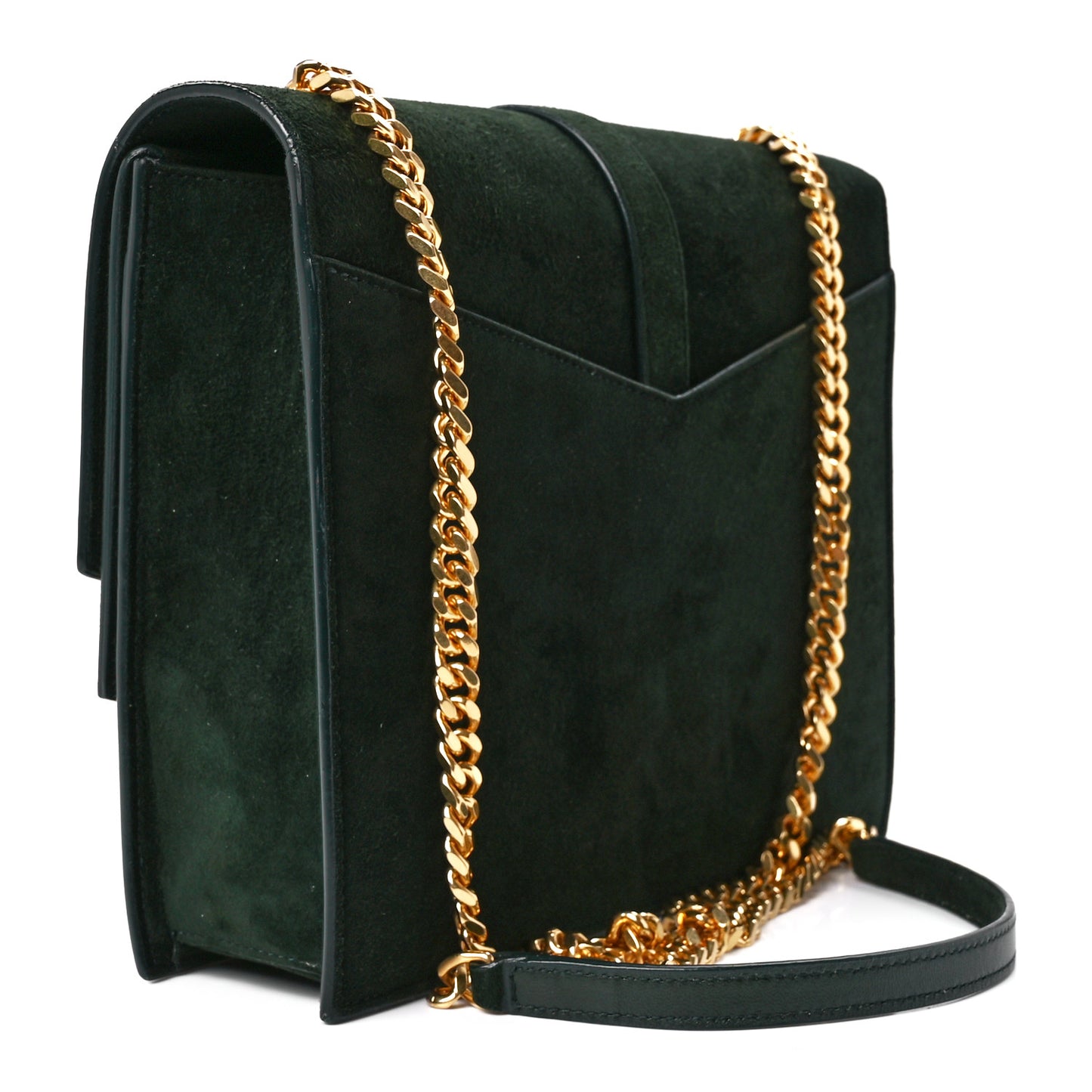 Suede Sulpice Monogram Medium Shoulder Bag Green