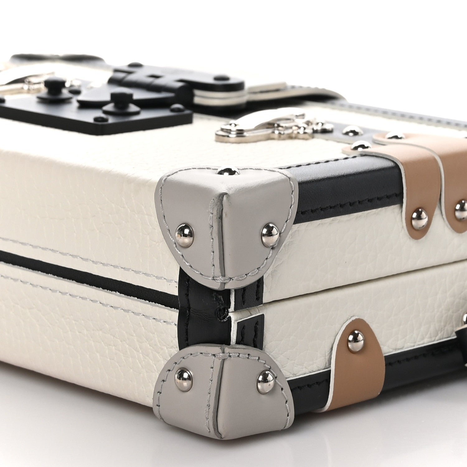 Louis Vuitton Taurillon Petite Malle White Black 8 of 8