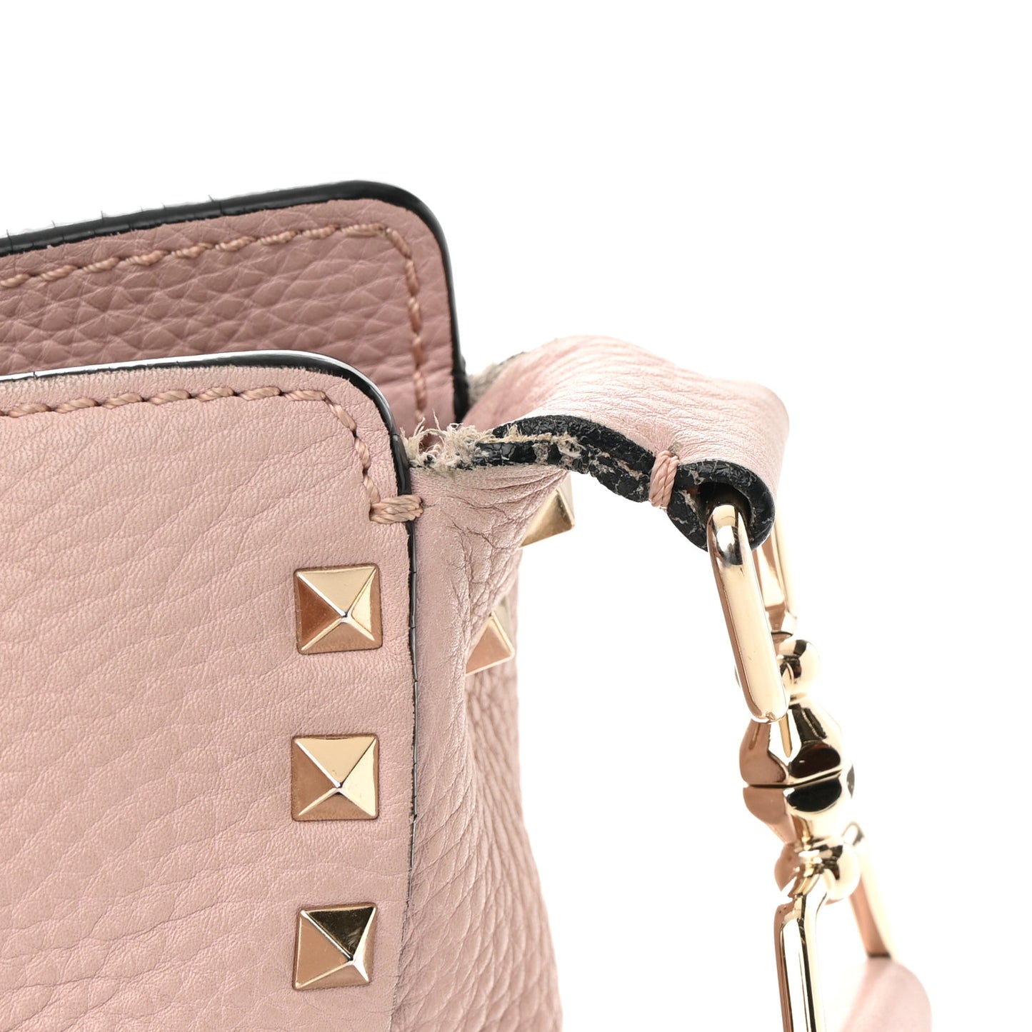 Pebbled Calfskin Small Rockstud Flip-Lock Messenger Bag Water Rose