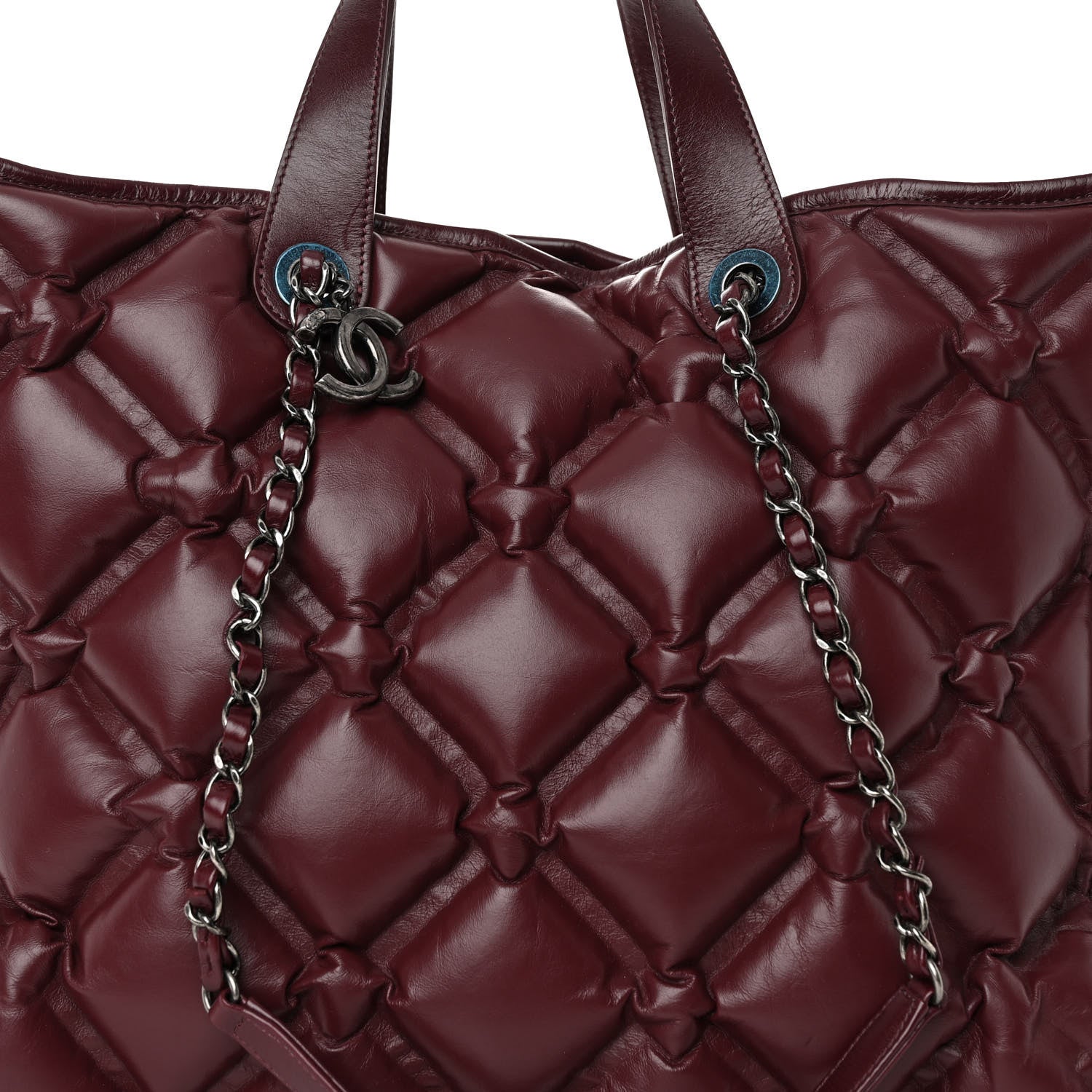 Chanel Calfskin Quilted Large Chesterfield Tote Burgundy 7 of 9
