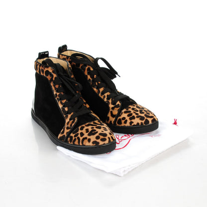 Christian Louboutin Pony Hair Suede Jaguar Bip Bip Flat Sneakers 40 Brown Black 7 of 7