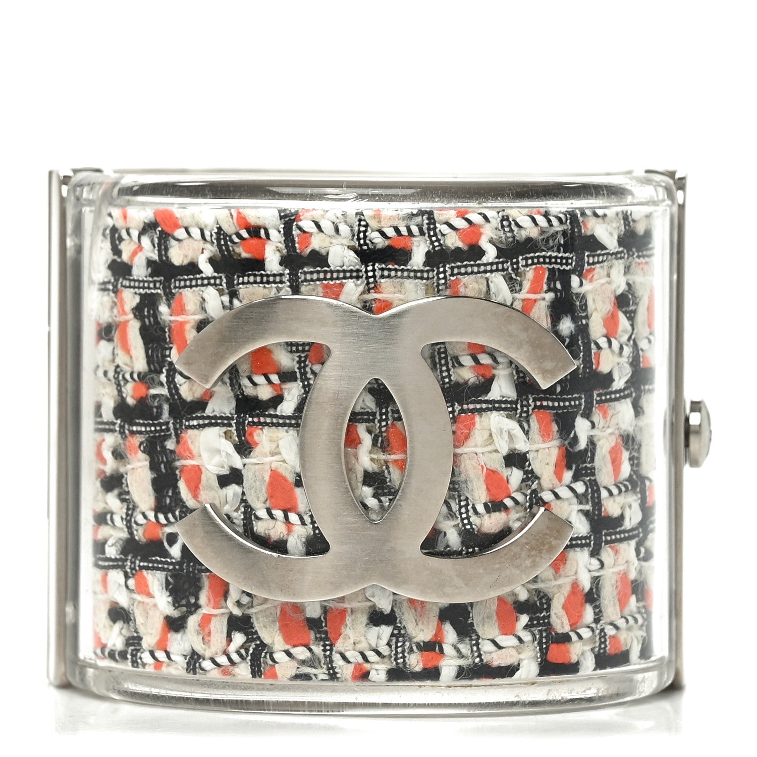 Chanel Resin Tweed CC Cuff Bracelet Multicolor 1 of 4