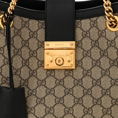 Gucci GG Supreme Monogram Medium Padlock Tote Black 8 of 12