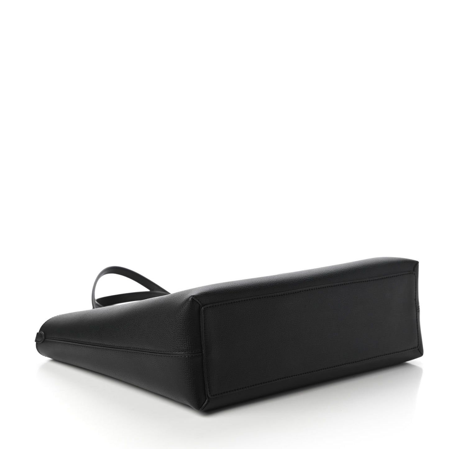 Grainy Calfskin Haymarket Check Medium Reversible Tote Black