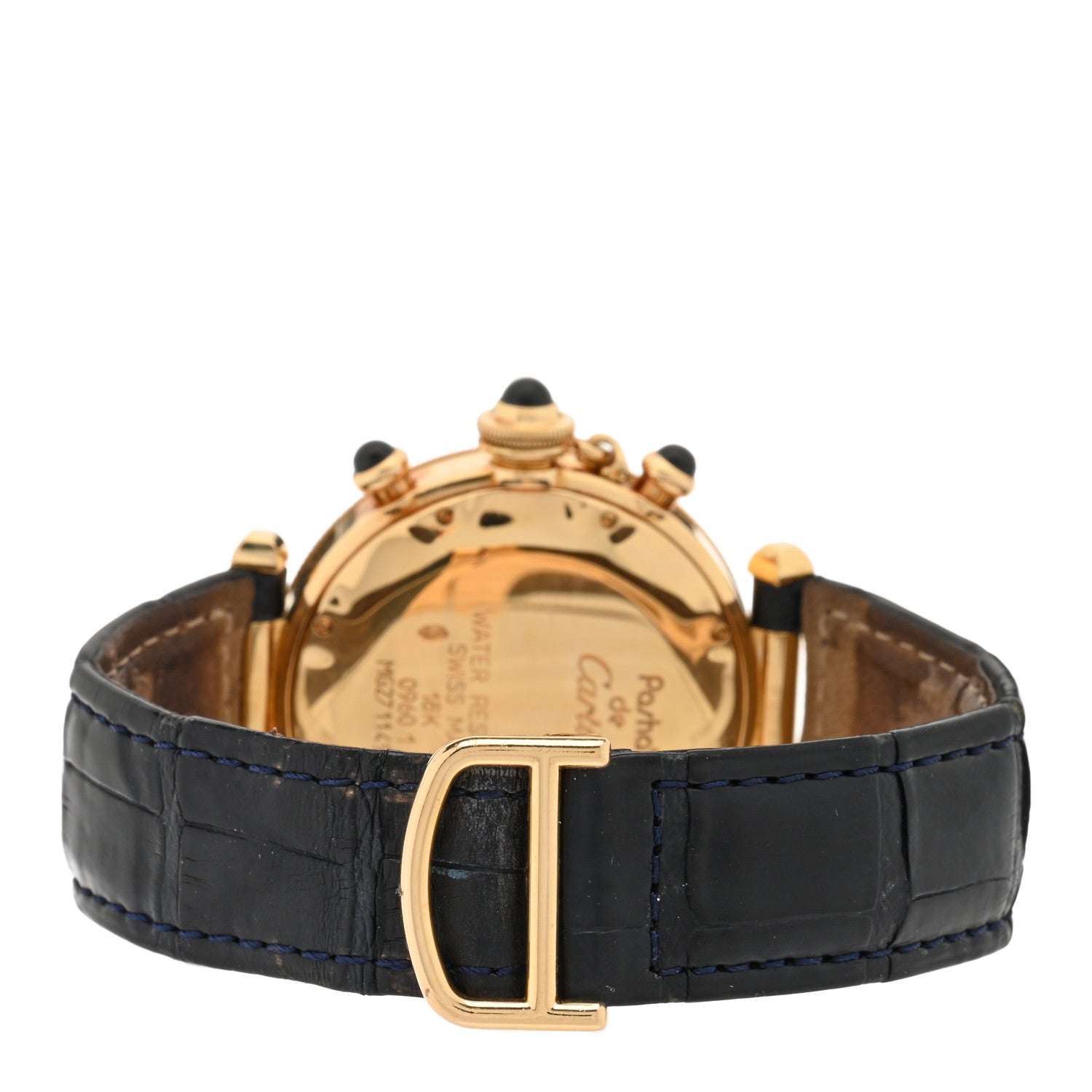Cartier 18K Yellow Gold Alligator 38mm Pasha Chronograph Quartz Watch 3 of 4