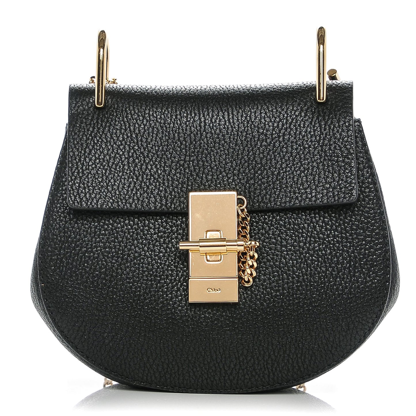 Grained Lambskin Mini Drew Shoulder Bag Black