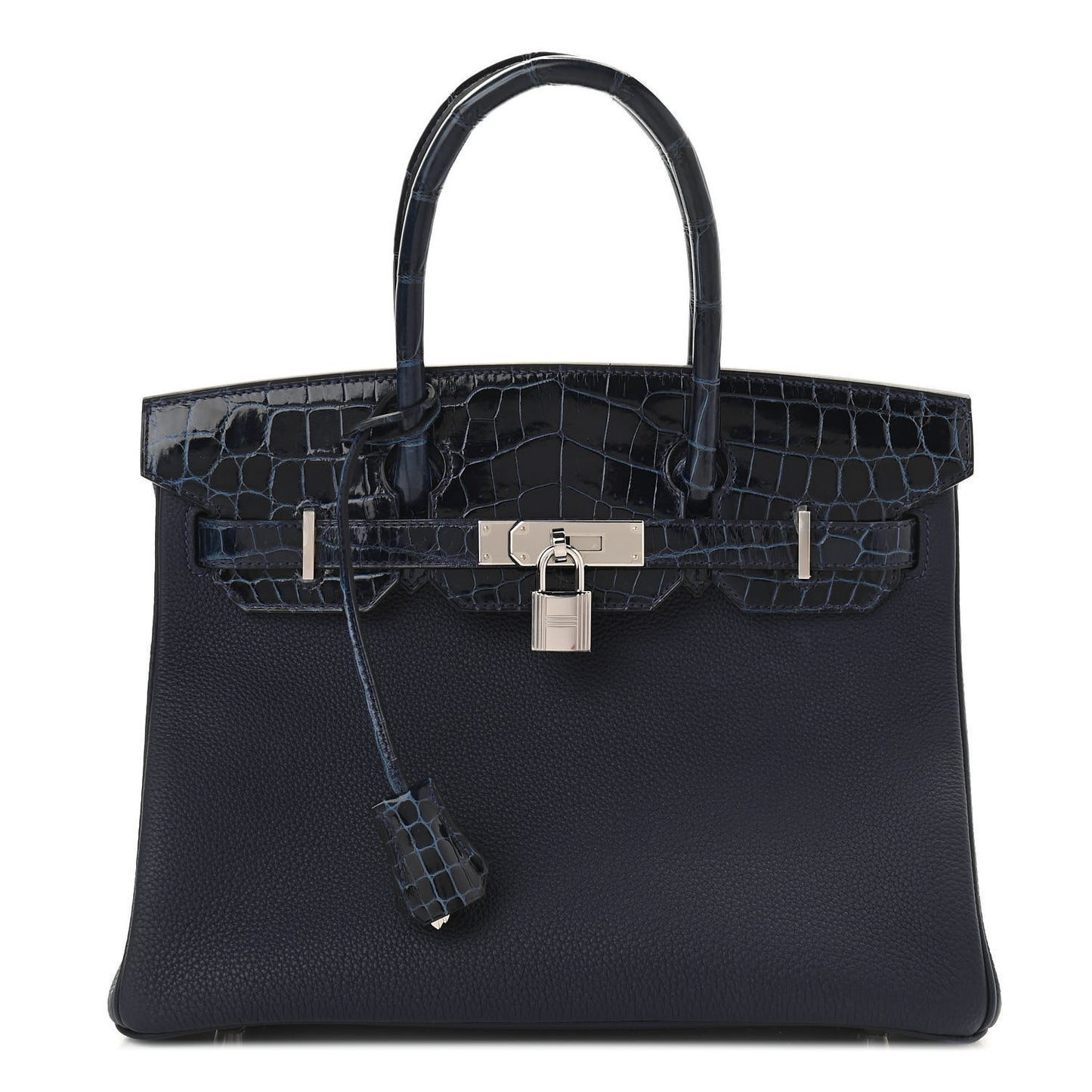 Togo Shiny Niloticus Crocodile Birkin Touch 30 Bleu Nuit