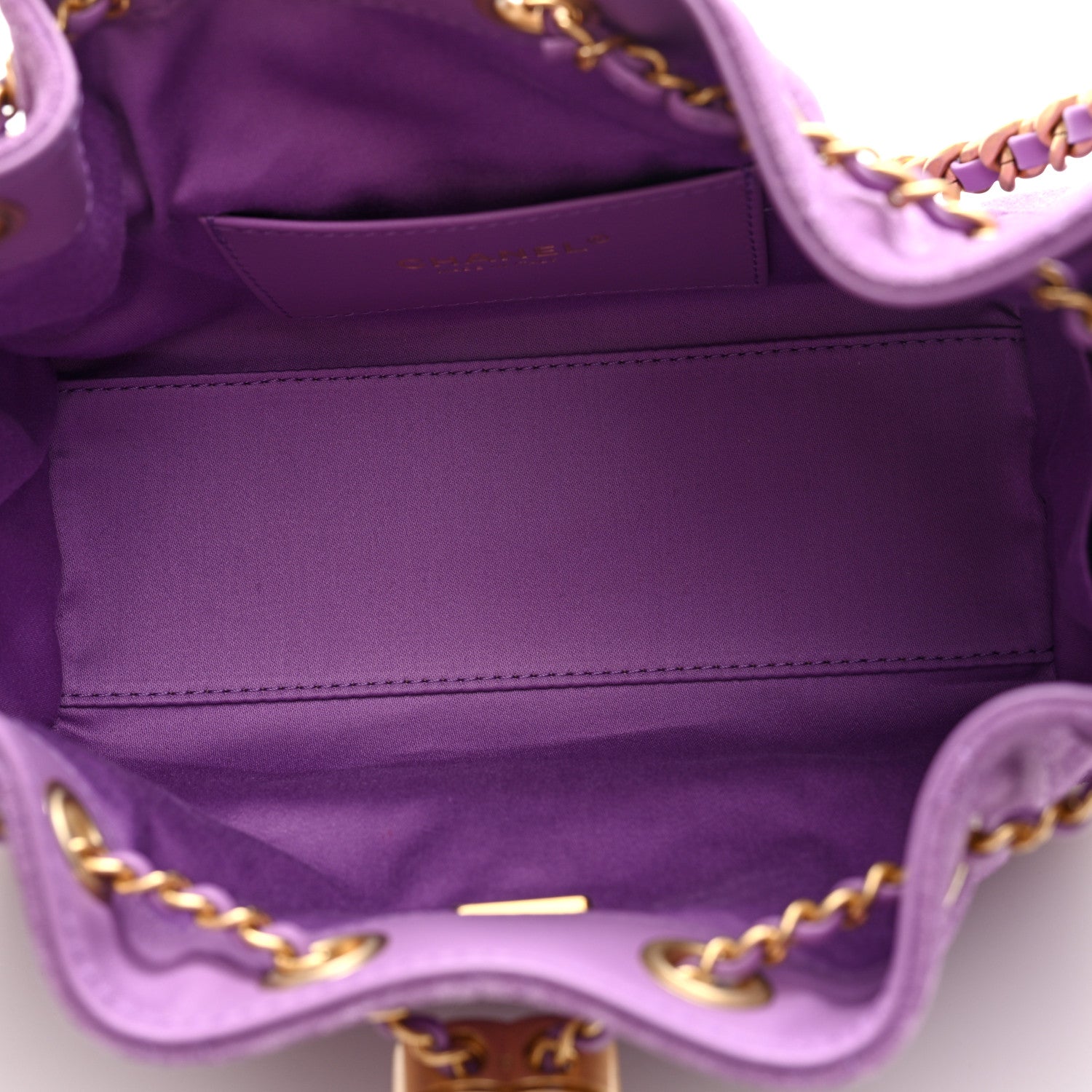 Chanel Suede Quilted Mini Chanel 25 Handbag Purple 5 of 10