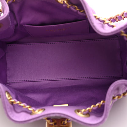 Chanel Suede Quilted Mini Chanel 25 Handbag Purple 5 of 10