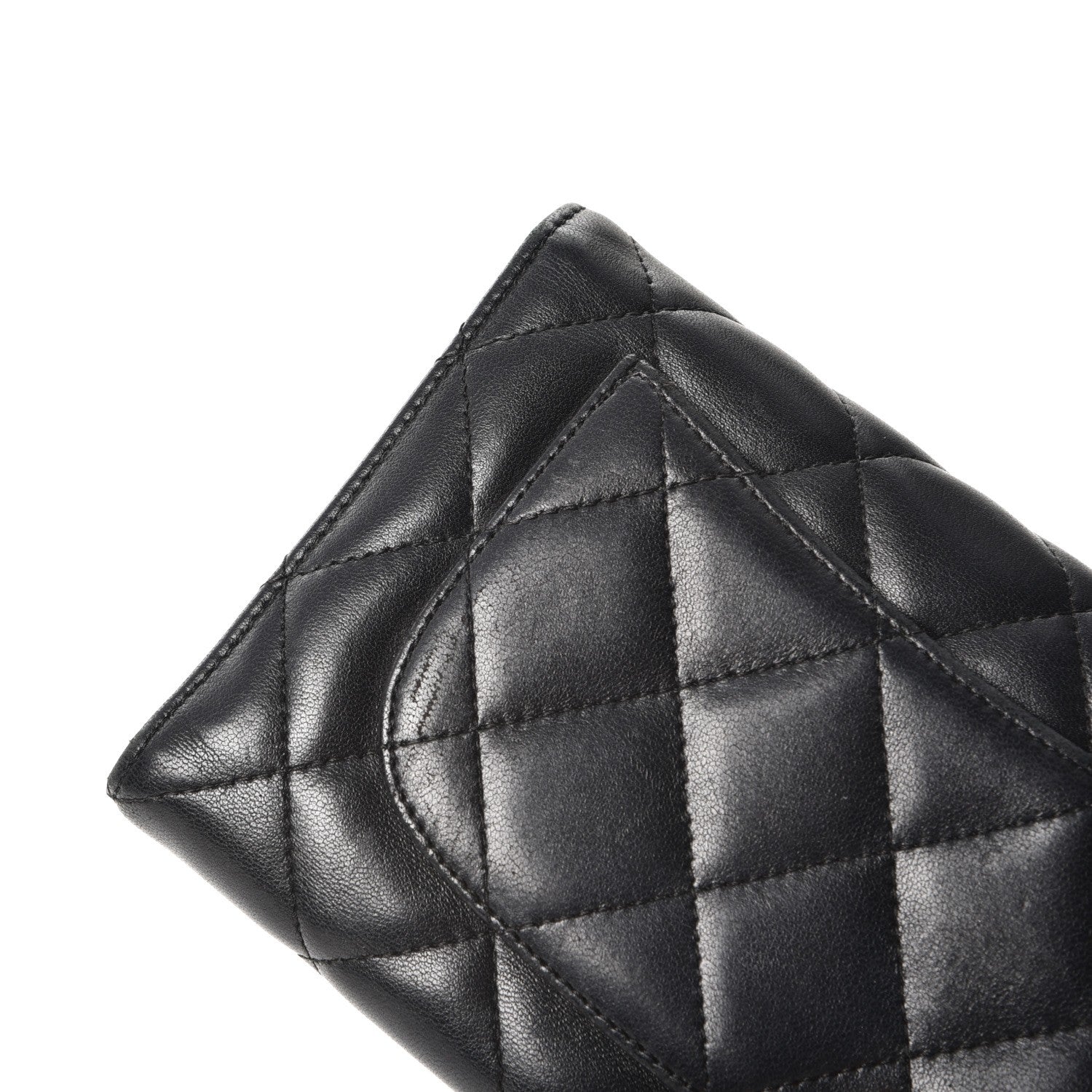 Chanel Lambskin Quilted Large Flap Wallet Black 9 of 14