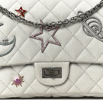 Chanel Metallic Canvas Space Charms 2.55 Reissue 226 Flap Silver 8 of 10