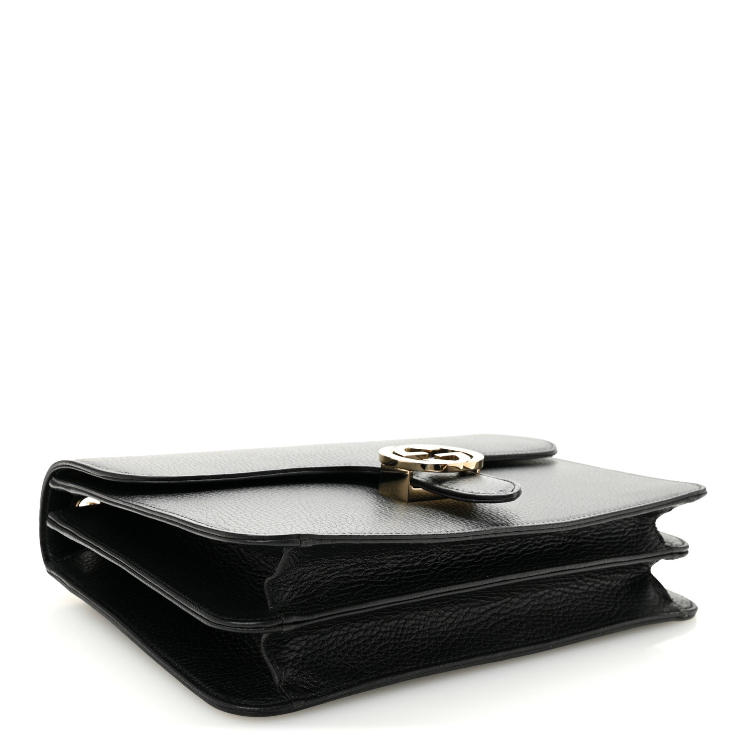 Gucci Dollar Calfskin Interlocking G Shoulder Bag Black 1879165