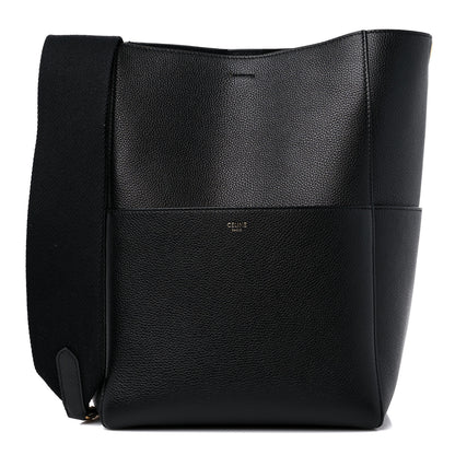 Celine Soft Grained Calfskin Sangle Bucket Bag Black 1 of 13