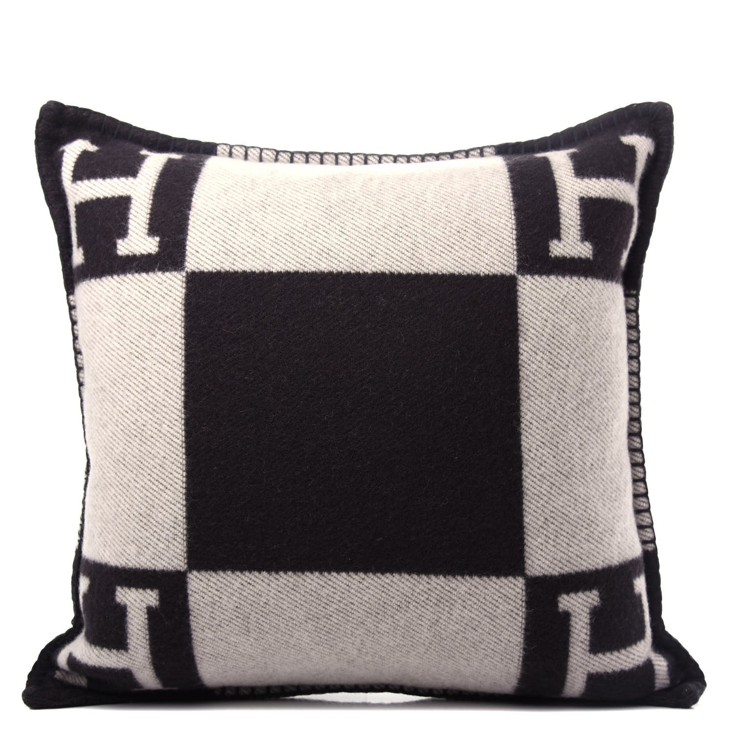 Wool Cashmere Avalon Pillow PM Ecru Gris Fonce
