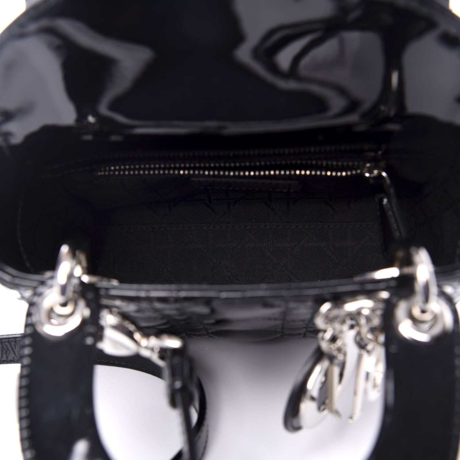 Christian Dior Patent Cannage Mini Lady Dior Black 5 of 9
