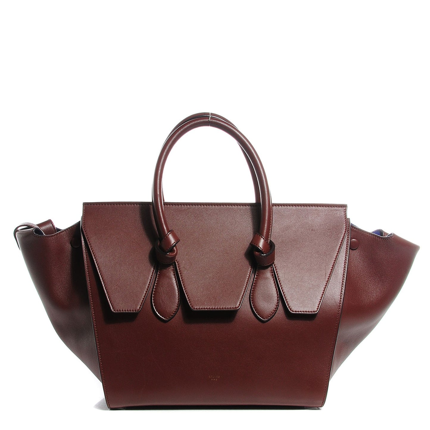 Natural Calfskin Small Tie Knot Tote Chocolate