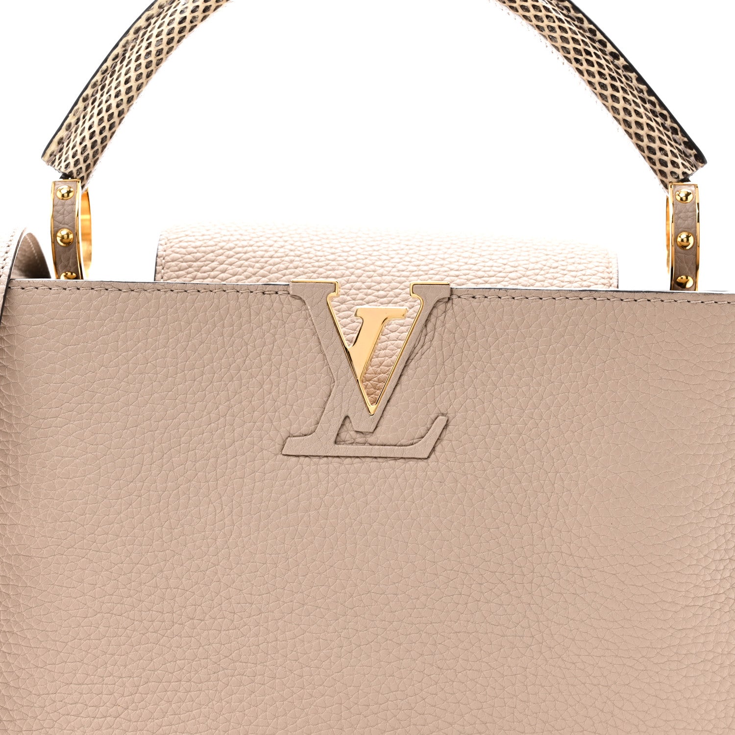 Louis Vuitton Taurillon Snakeskin Capucines PM Galet 7 of 10