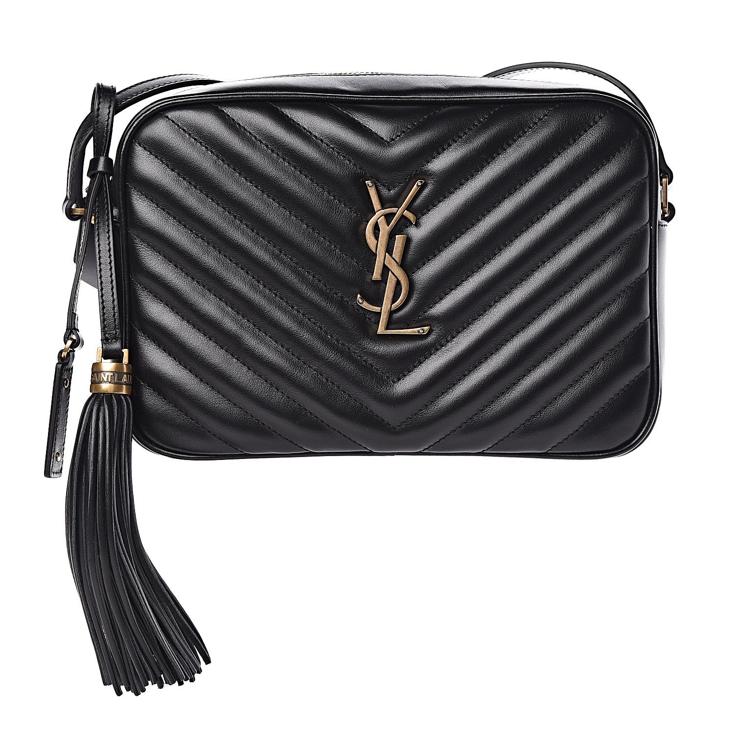 Saint Laurent Calfskin Matelasse Monogram Lou Camera Bag Black 1 of 9