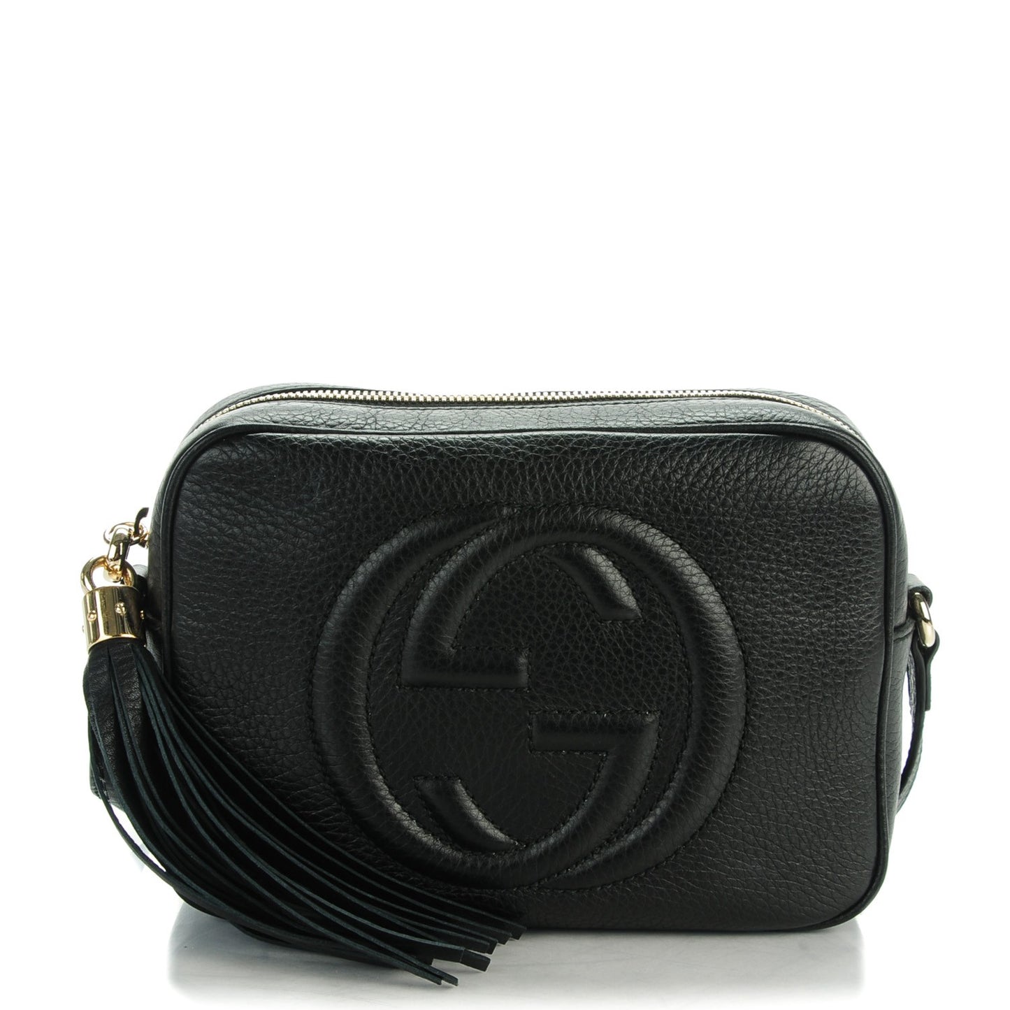 Pebbled Calfskin Small Soho Disco Bag Black