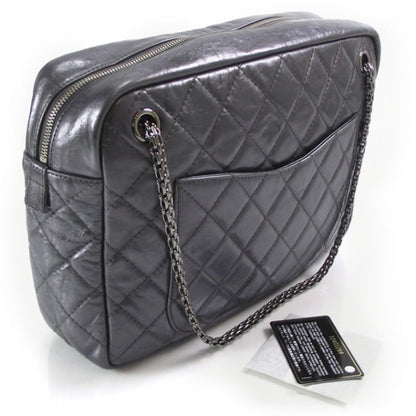 Chanel Metallic Aged Calfskin Quilted Large Reissue Camera Case Silver 3 of 11