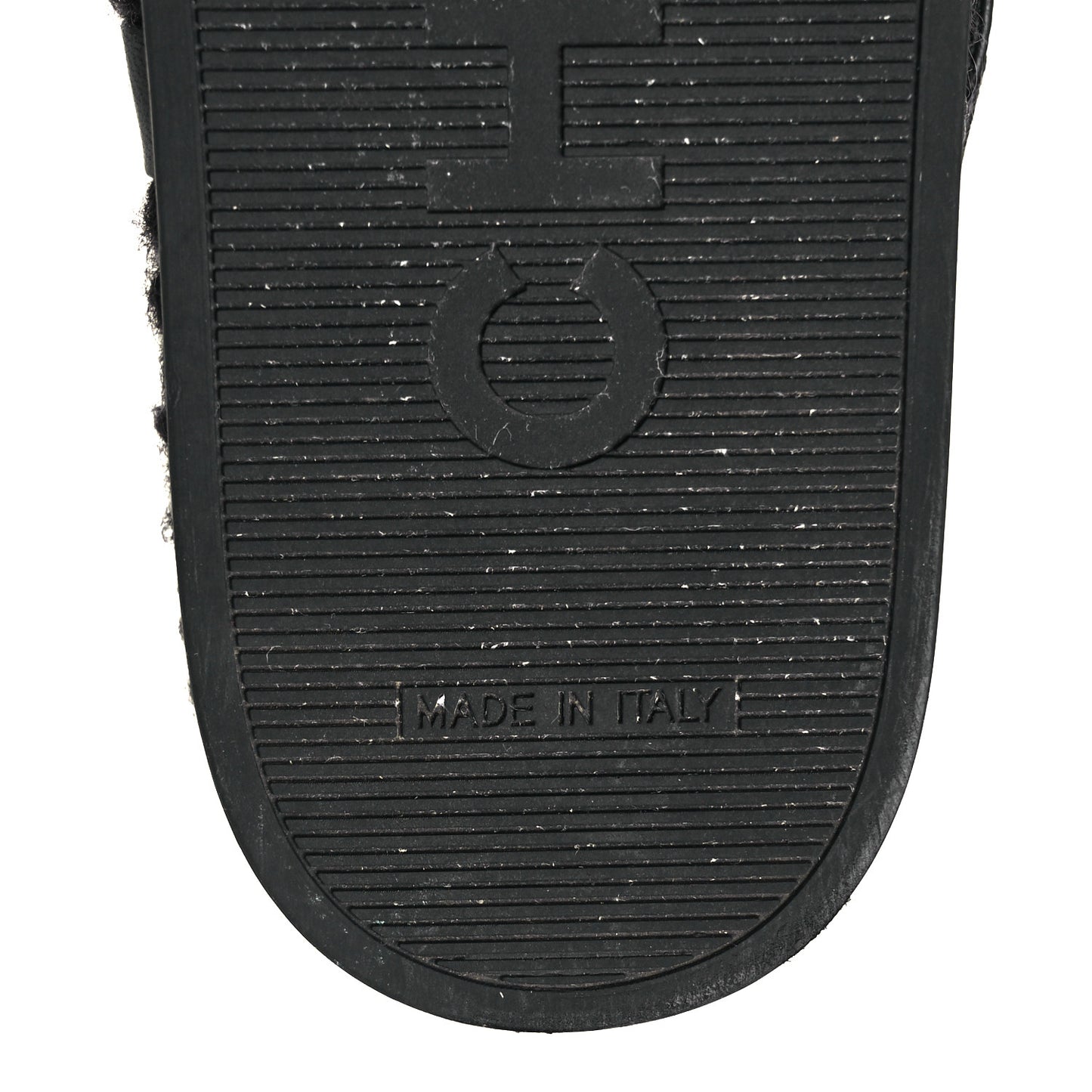 Cord Lambskin Quilted Logo Sandals 37 Black