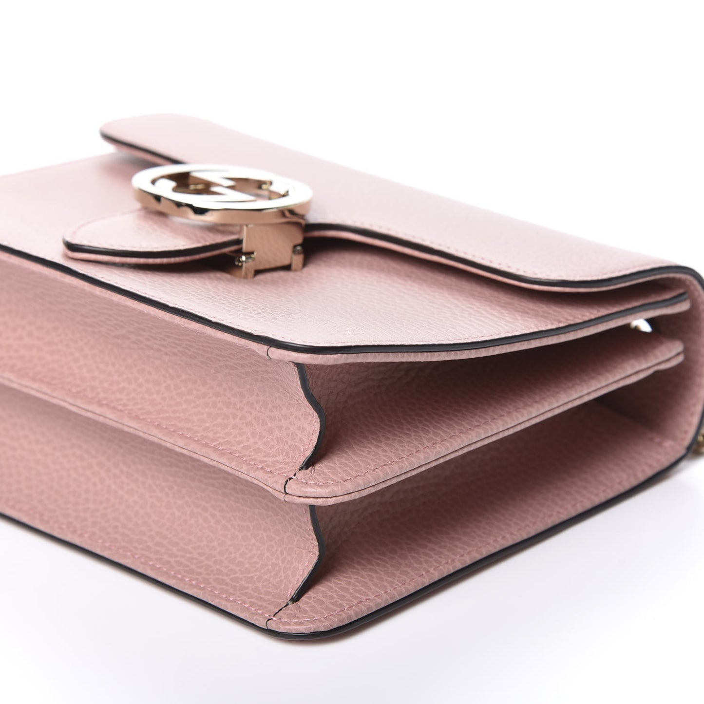 Dollar Calfskin Small Interlocking G Shoulder Bag Soft Pink