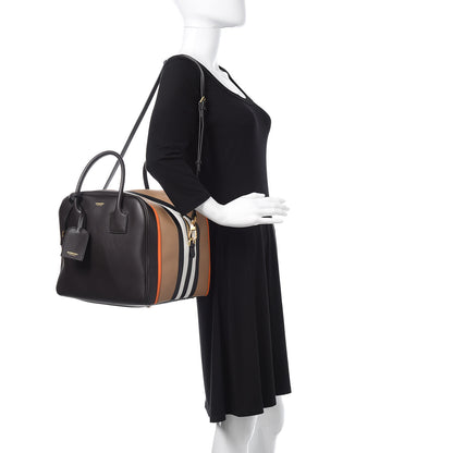 Burberry Smooth Calfskin Stripe Intarsia Bag Black 2 of 10
