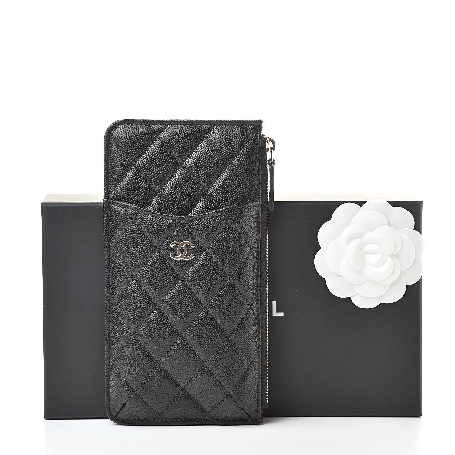 Chanel Caviar Quilted Classic Flat Wallet Pouch Black 9 of 9