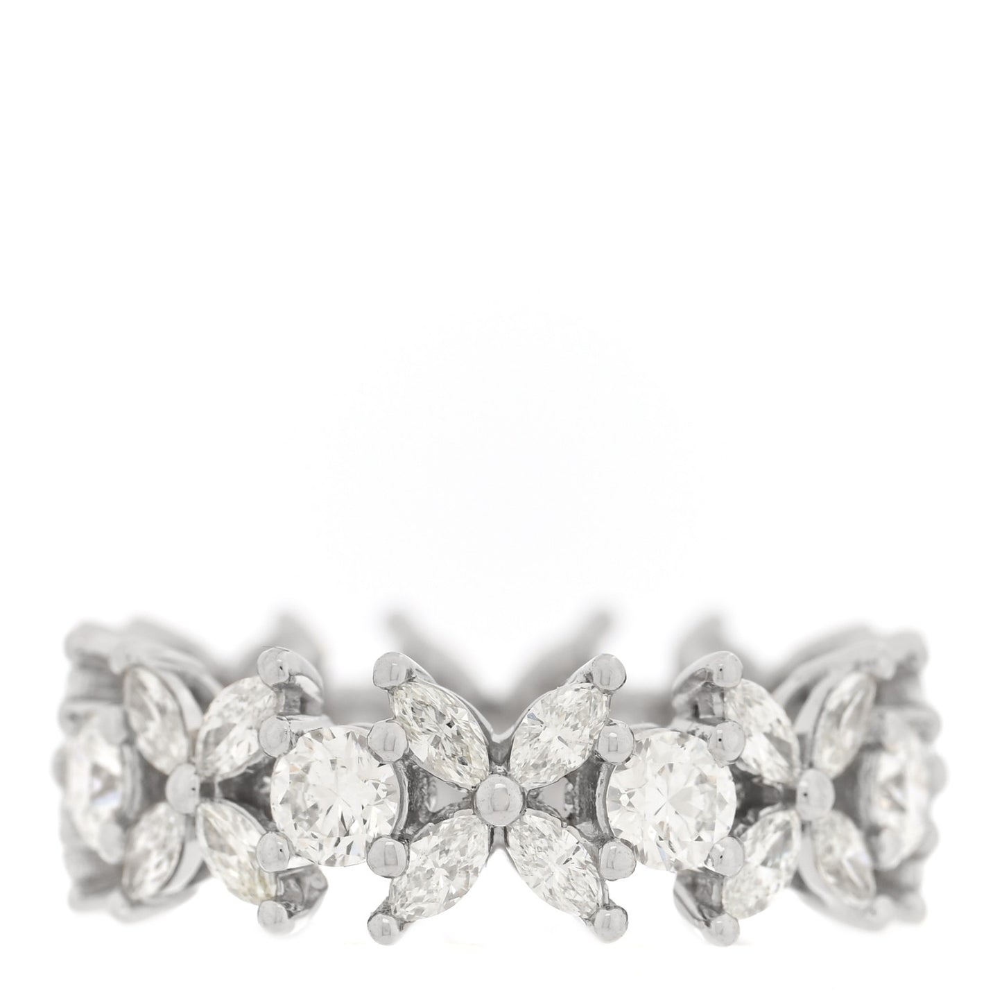 Platinum Diamond Victoria Alternating Band Ring 52 6